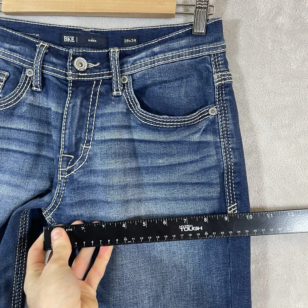 BKE Aiden Jeans Mens 29x34 Y2K Western Cowboy Stretch Denim Whisker Honeycomb